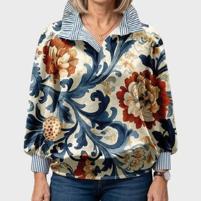 SEREN™ - Classy Vintage Floral Printed Blouse
