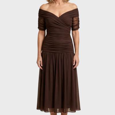 CAMILLE™ |  Long floral dress with Belly Cover