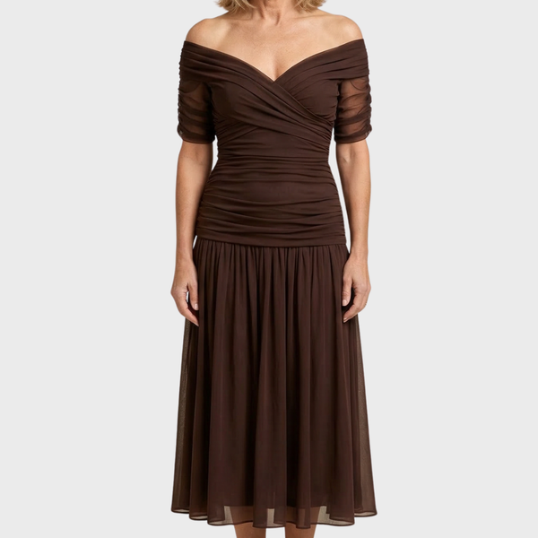 CAMILLE™ |  Long floral dress with Belly Cover