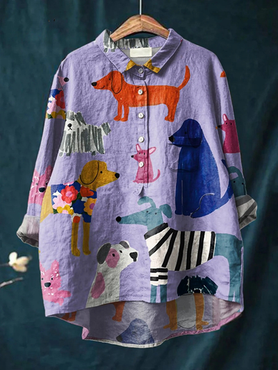 CORALIE™ | Artistic Dog Print Shirt